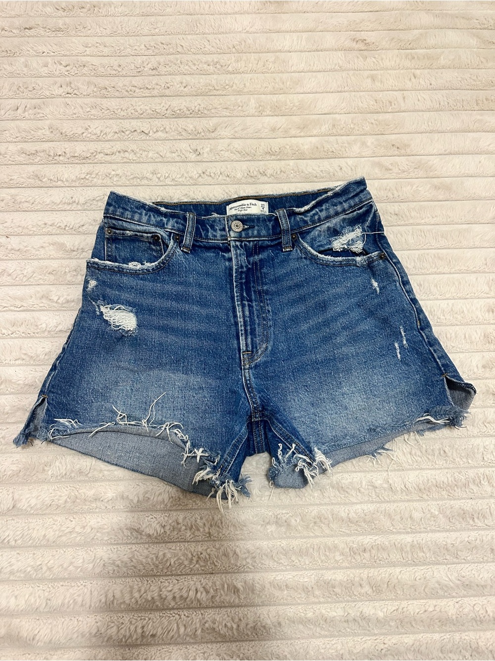 Abercrombie & Fitch Distressed Denim Cutoff Shorts - Blue